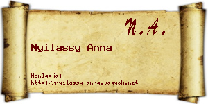 Nyilassy Anna névjegykártya